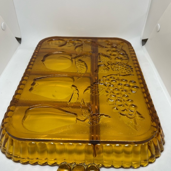 Vintage Indiana Glass - Amber fruit tray - Picture 2 of 3